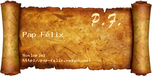 Pap Félix névjegykártya
