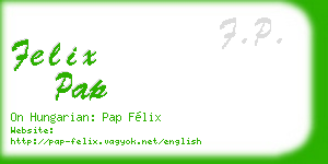 felix pap business card